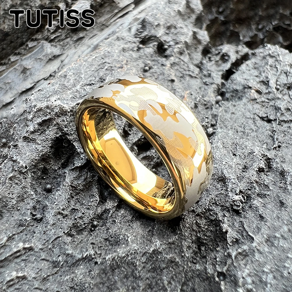 TUTISS 6MM 8MM Amazing Design Tungsten Wedding Band Ring For Men Women Cool Pattern Engraved Comfort Fit