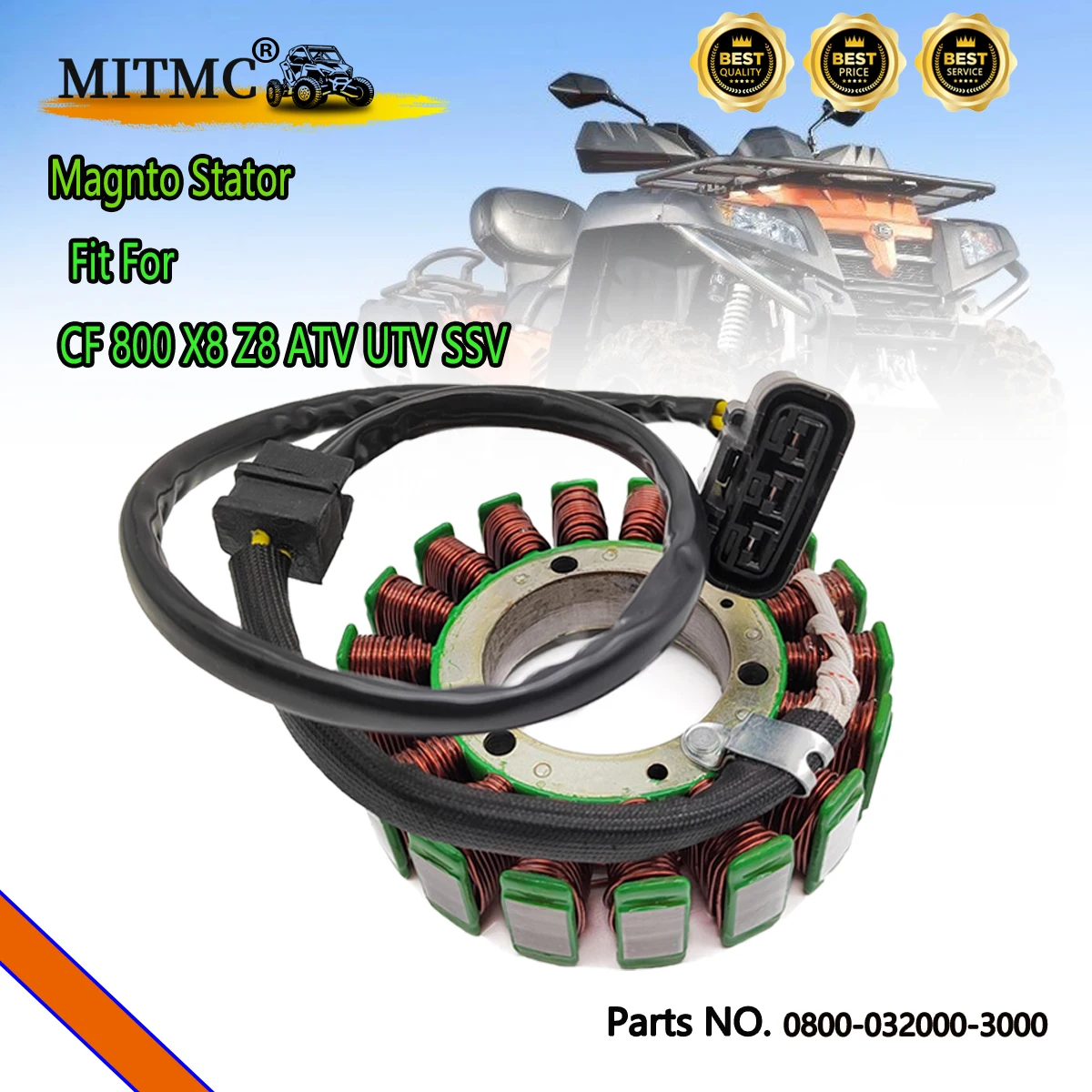 

Magnto Stator 18 Pole Stator Coil MAGNETO ASSY For CF CF800ATR 800cc U8 UTV 850cc ATV EPS High-Power 0800-032000-3000