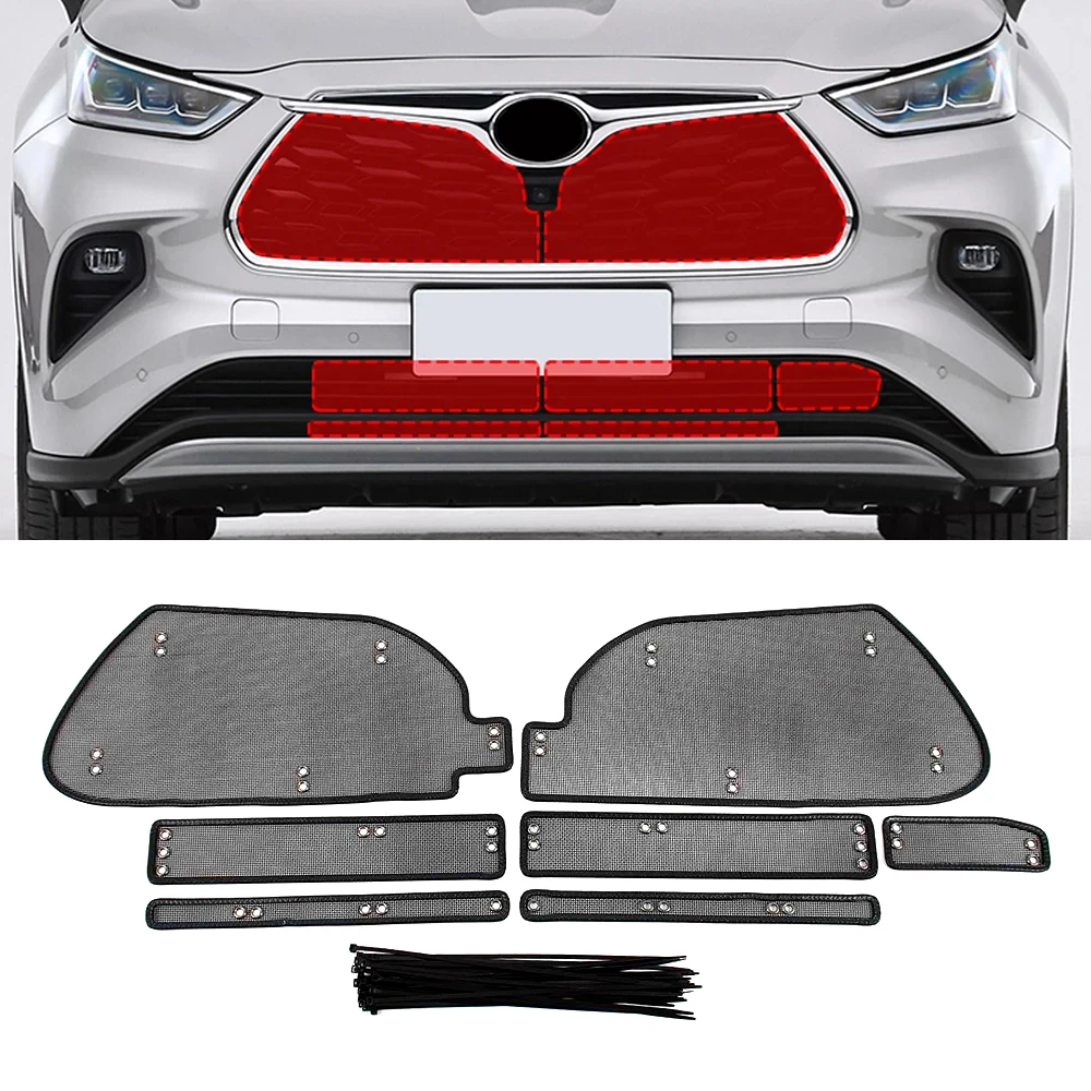 

Передняя решетка для Toyota Highlander XU70 2022, сетчатая вставка, сетчатые аксессуары, защитный радиатор, защита от вредителей, мусора