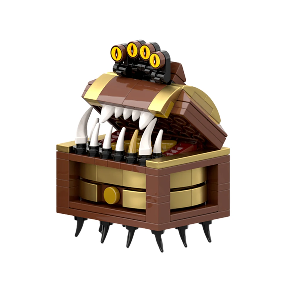 MOC Mimic Chest Monster Model Building Blocks Treasure Hunt Adventure Game Treasure Monster Treasure Chest Bricks Toy Gift