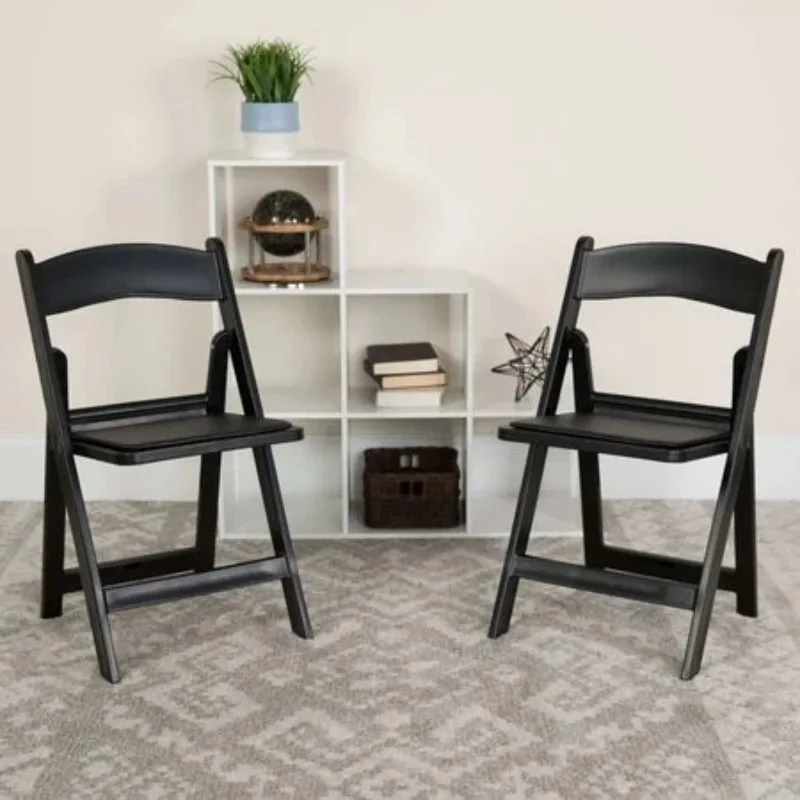 

Flash Furniture Hercules Folding Chair - Black Resin - 2 Pack 800LB Weight Capacity Comfortable Event Chair