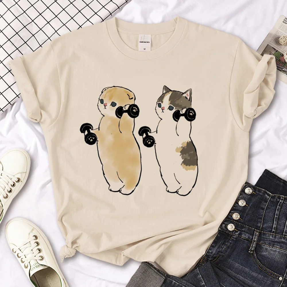 Cat Tee women comic harajuku t shirt girl designer manga funny clothes