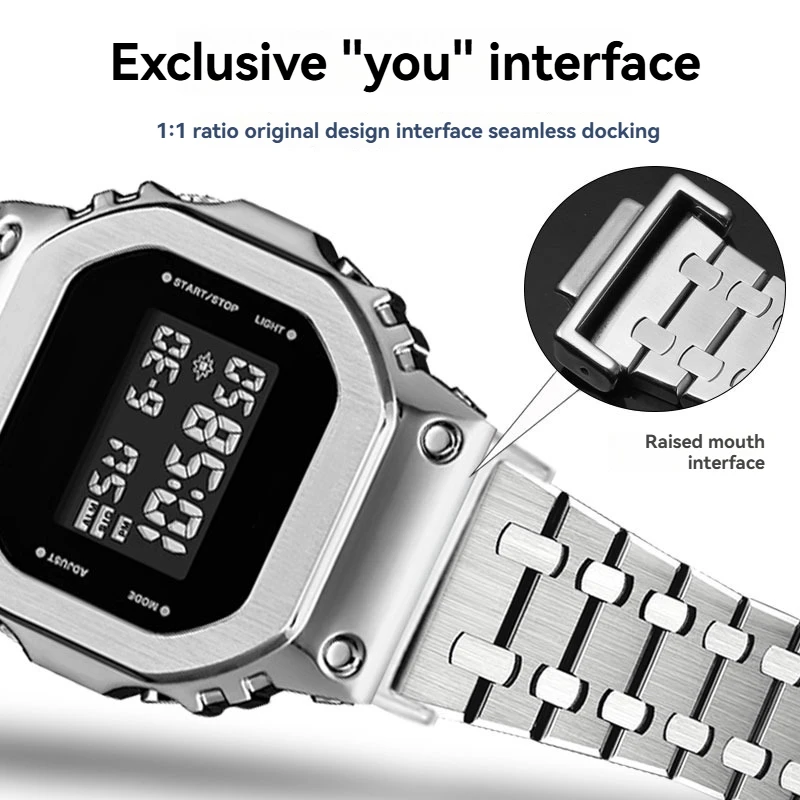 GM-5600 pulseira de relógio para casio g-shock dw5600 gw-m5610 Gw-b5600 ga2100 gm2100 metal pulseira de aço inoxidável modificado dinheiro masculino