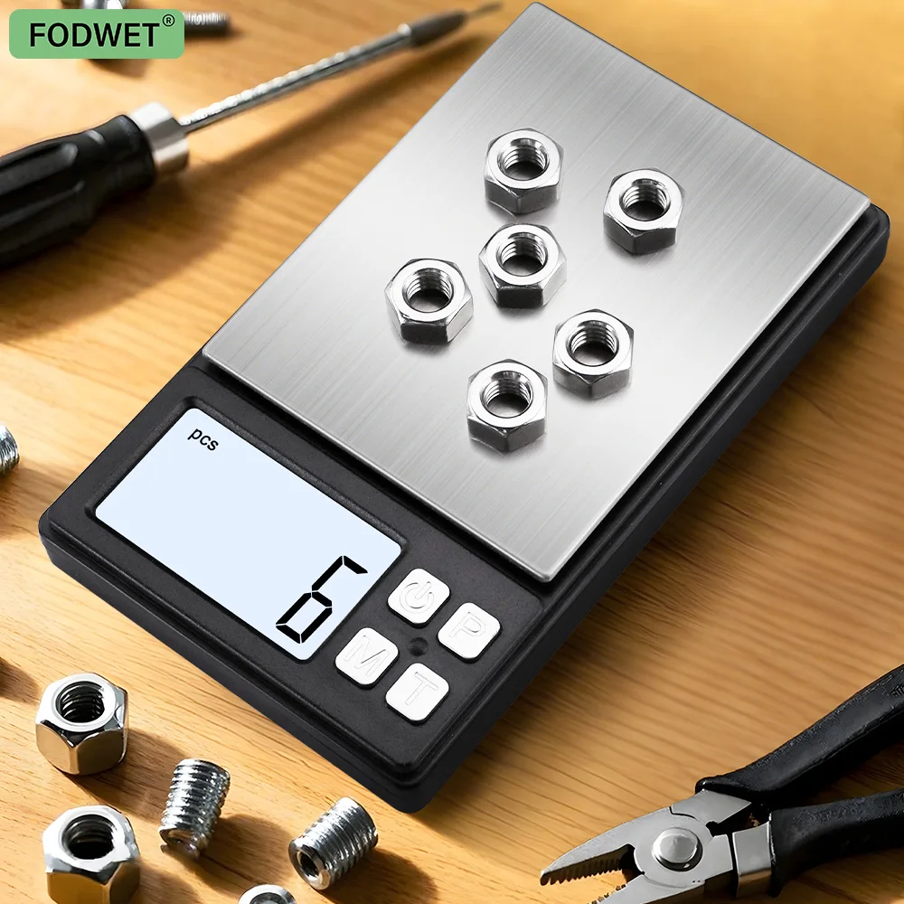 FODWET Mini Digital Pocket Scale 0.01g‑500g High‑Accuracy Jewelry Weighing Scale, Batteries Not Included