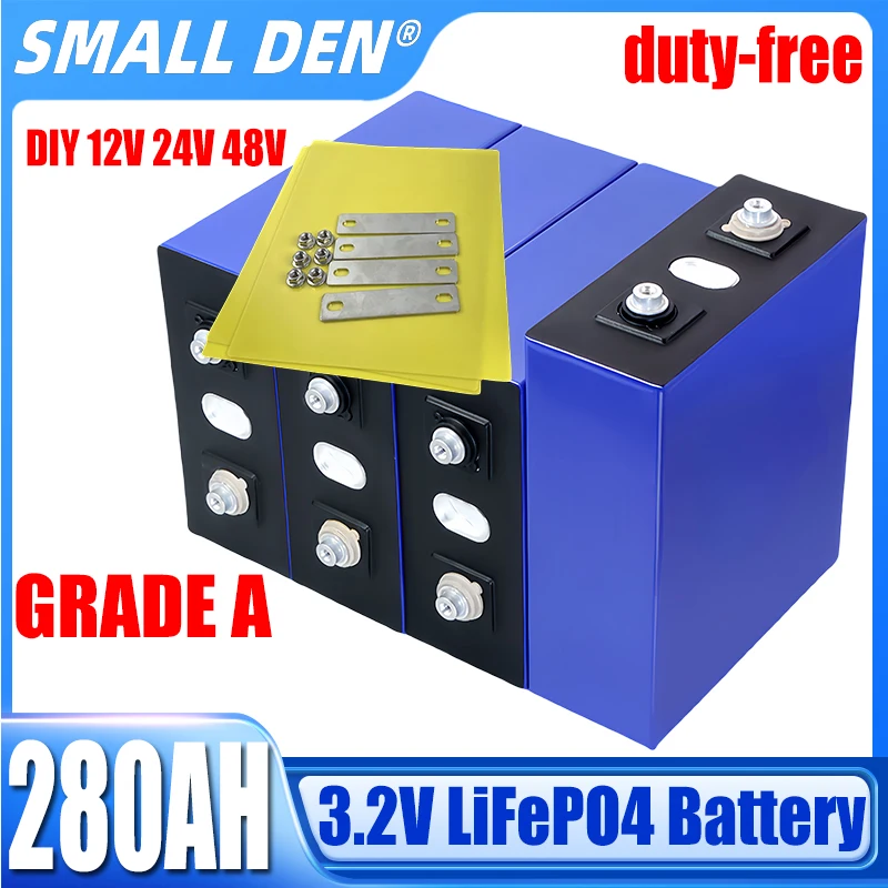 

1-16pcs new 3.2V 280Ah A-grade LiFePO4 battery DIY 12V 24V 48V electric scooter RV lithium iron phosphate solar storage system