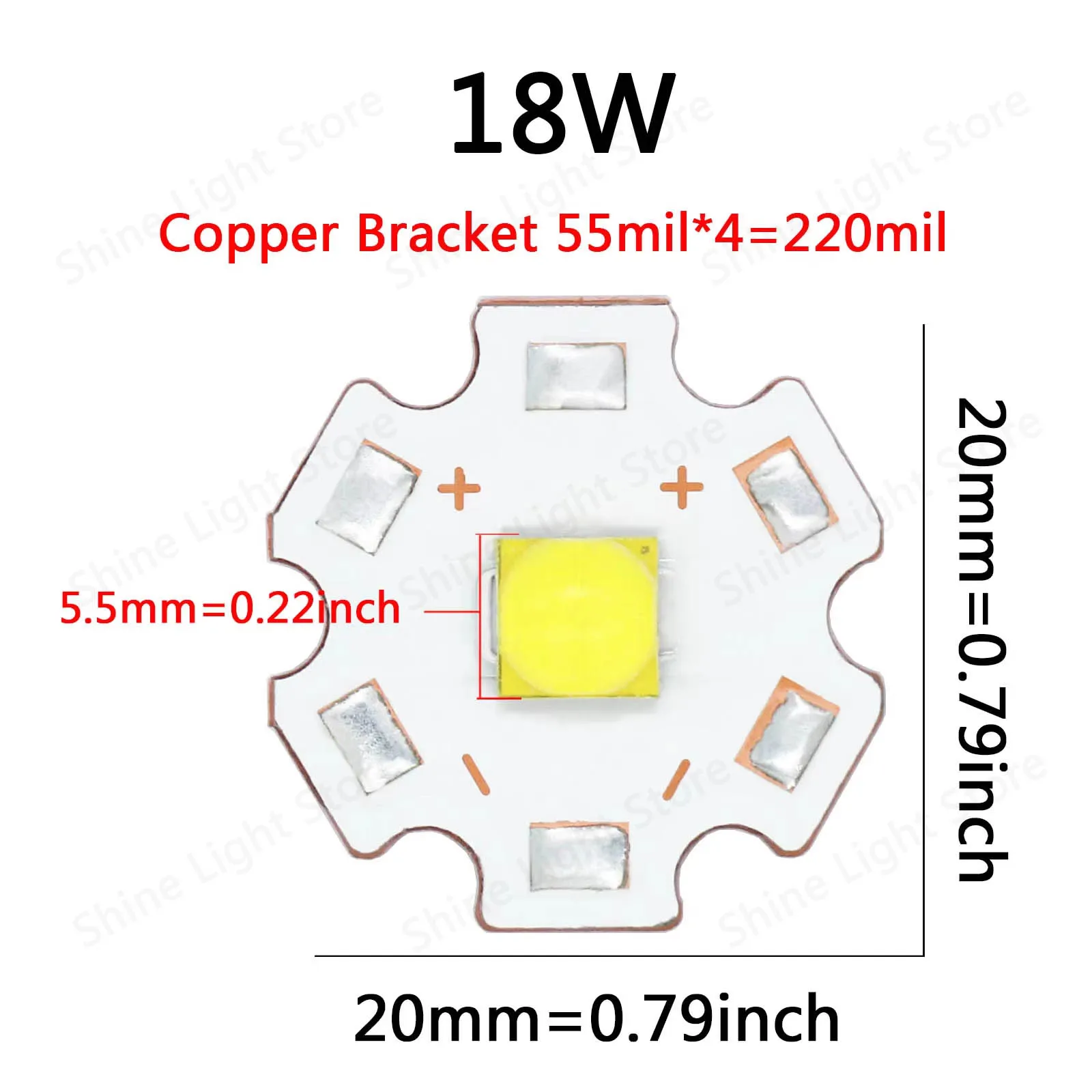 LED Beads 3W 5W 10W 18W DC3V 12mm 14mm 16mm 20mm High Power LED COB Chip Cold White Diodes DIY for Torch Flashlight Car Lighting