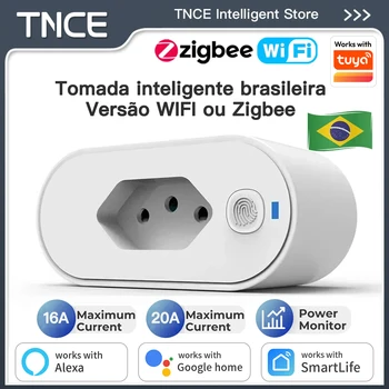 TNCE Tuya Brazil Plug WIFI or zigbee 16/20A socket with Power Monitor, Smart outlet…