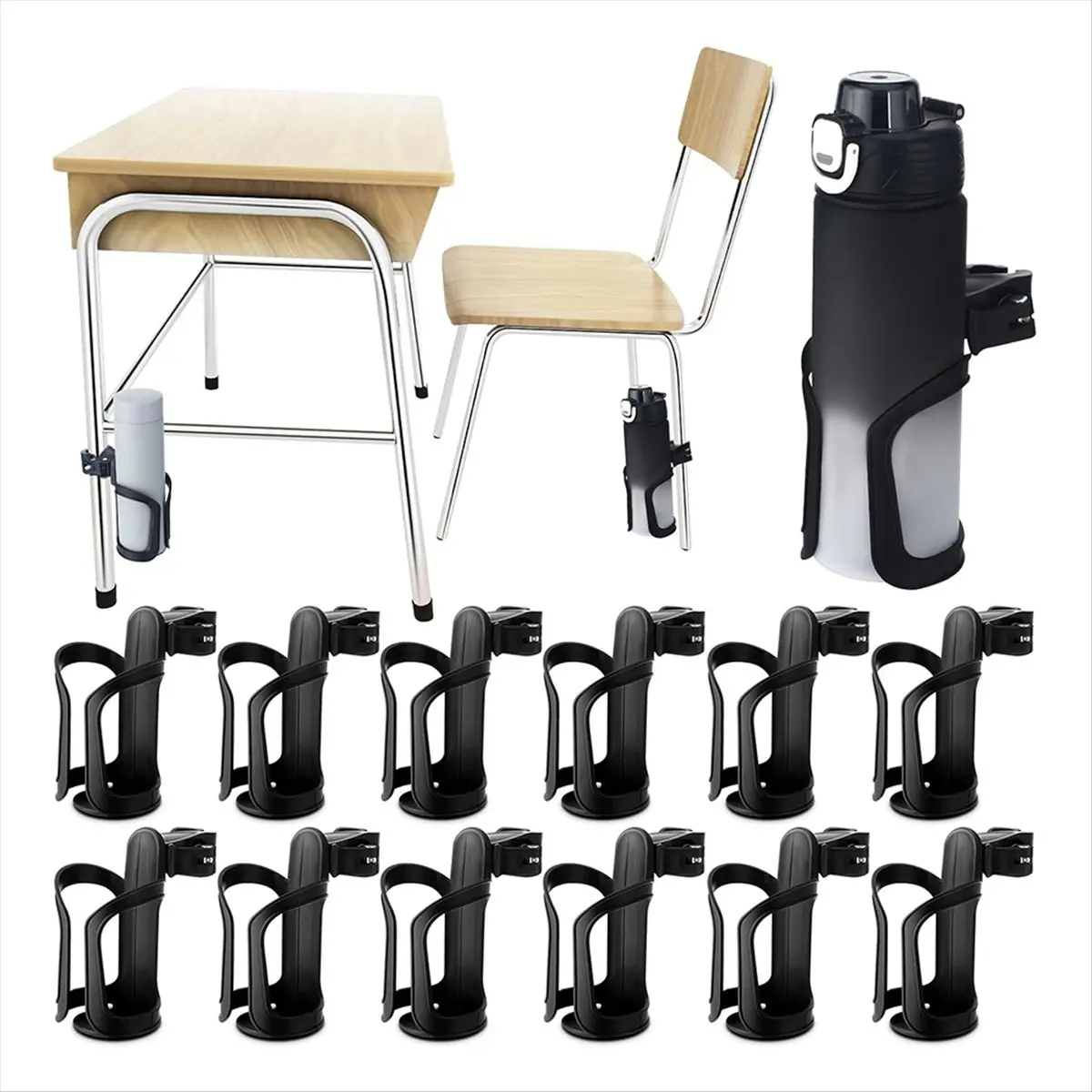fits-for-12-pcs-water-bottle-holder-for-classroom-desk-cupholder-back-to-school-gift-360°-rotating-water-bottle-holder