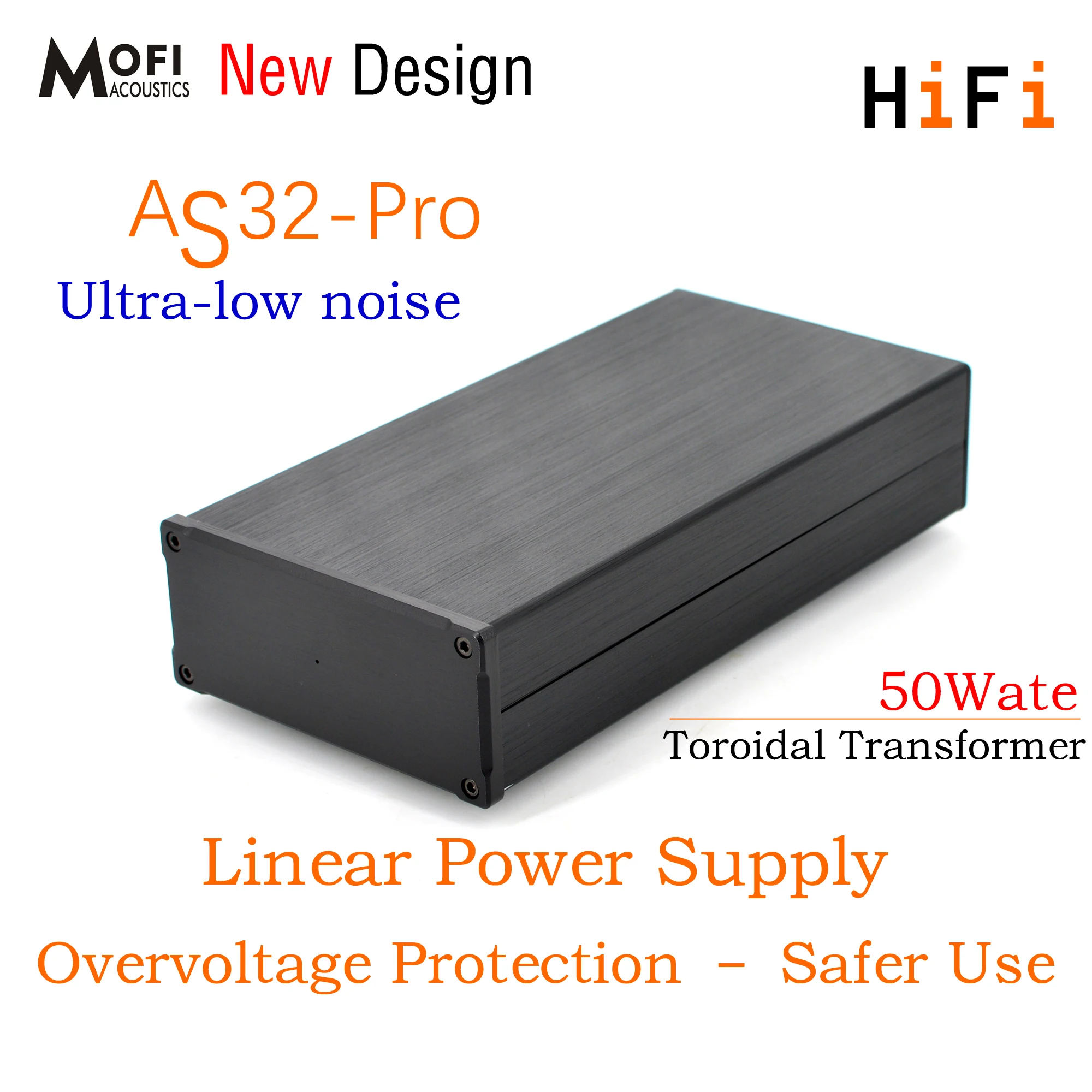NEW Design AS32-Pro 50VA HiFi Ultra-low noise Linear Power Supply DC 5V/9V/12V/15V/18V/19V/24V LPS
