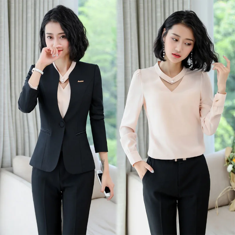 1903 Long Sleeve Elegant Women\'s Business Wear Professional Skirt Suit Work Clothes Large Size Suit Business Formal Wear Work Cl