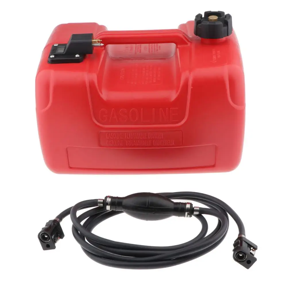 

12L Large Gas Fuel Tank 3.2 Gallon for Outboard Motor w/Connector Red