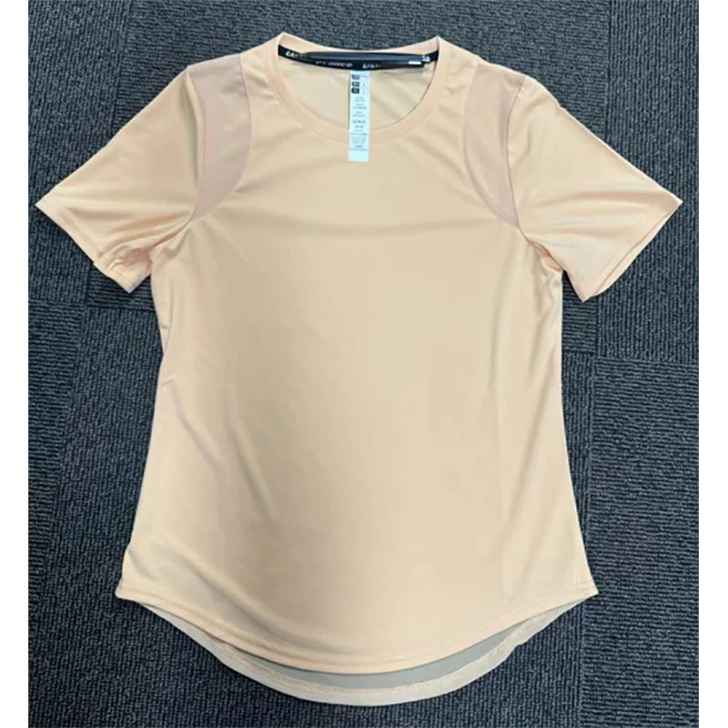 2024 Women Running T Shirts 100% Polyester Breathable Short Sleeves Quick Dry Sport Shirt Gym Fitness Training Tees Yoga Tops image 3