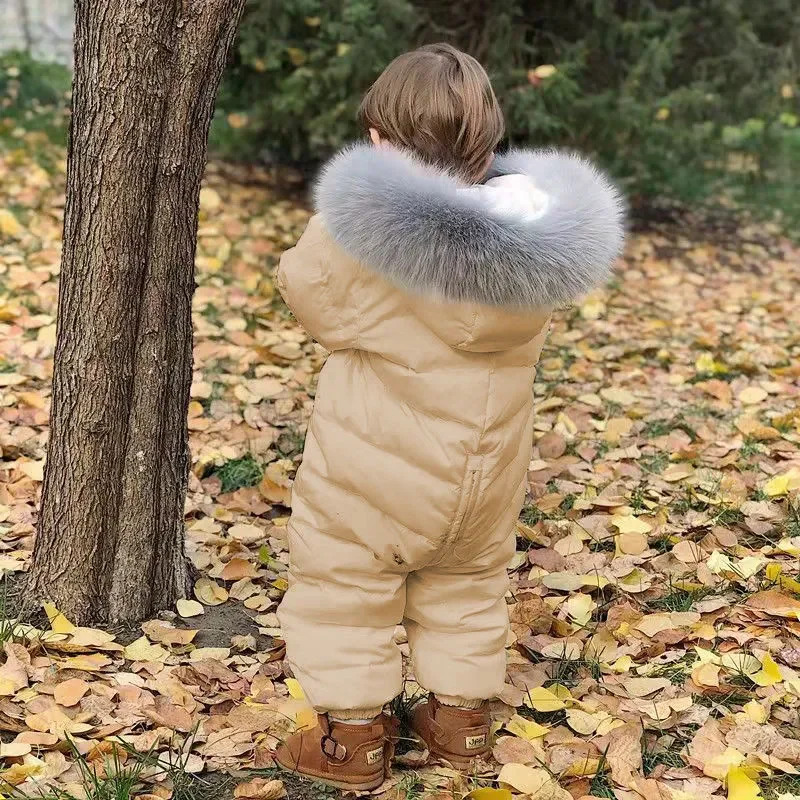 2022 New Baby Overalls Down Jacket Kids Boy Jumpsuits Toddler Girl Clothes Snow Suit Winter Coat Thick Infant Overcoat  TZ305