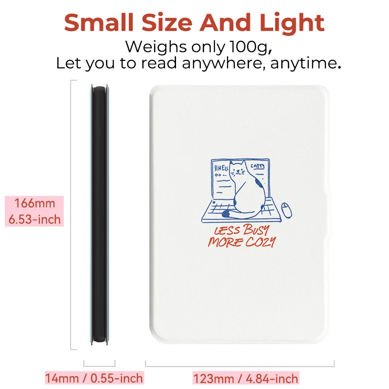 Twosheep Case for Kobo Clara BW / Clara 2E / Clara Colour｜6" Flip Cover TPU Soft Shell｜Cat Line Art Illustration view 4