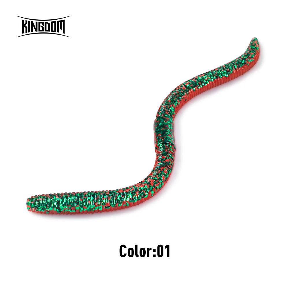 Kingdom Sinking Soft Worm 96 mm 1,8 g 120 mm 2,8 g künstlicher weicher Köder Regenwurm Swimbaits für Bass Pike Forelle Weiche Angelköder 