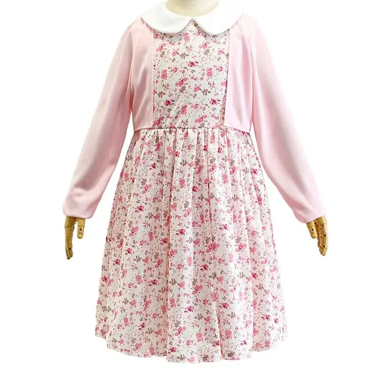 100 يوم مدرسة سيدة عجوز كرنفال تأثيري حلي فستان الأميرة الأزهار مع سترة للأطفال أداء المدرسة ملابس الجدة #5