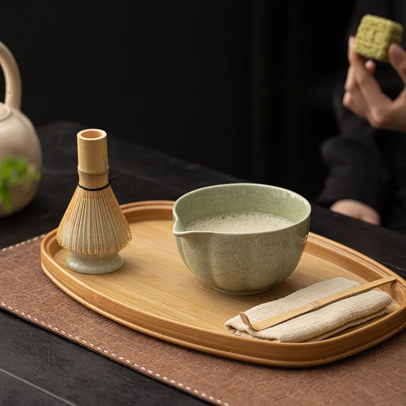 Japanese Matcha Tool Set Ceramic Matcha Bowl Chasen Holder Tea Spoon Traditional Tea Ceremony Accessory For Tea Play Home Use