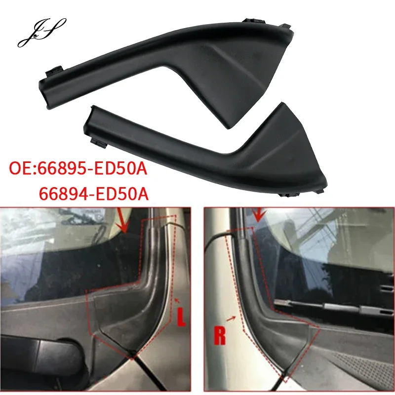 1 Pair LHD Car Cowl Grille Outer Cover TPE Accessories 66895-EL000 66894-EL000 For Nissan Versa Sedan Hatchback Tiida Latio C11