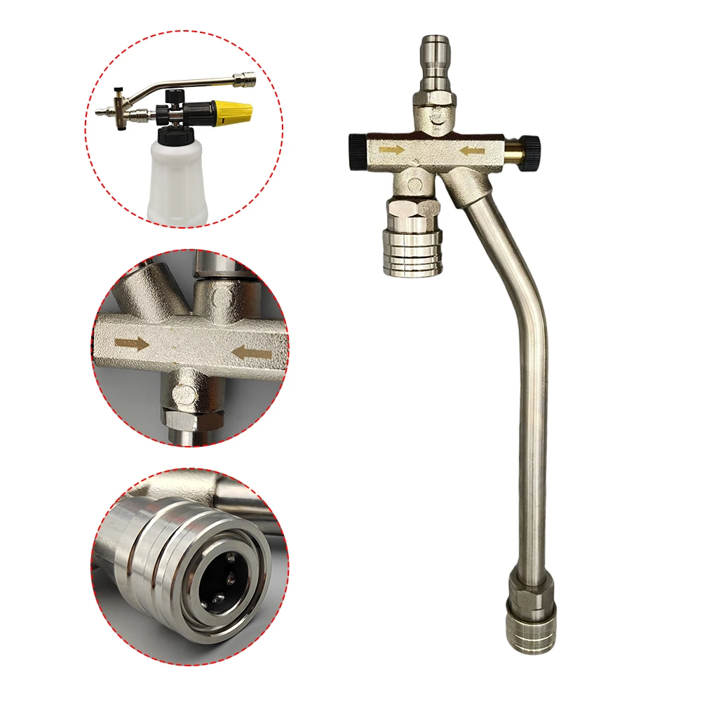 

Насадка для мойки высокого давления с двойным клапаном, быстроразъемный пистолет-распылитель для пены с двойным клапаном и красочной насадкой, переключатель двойного назначения