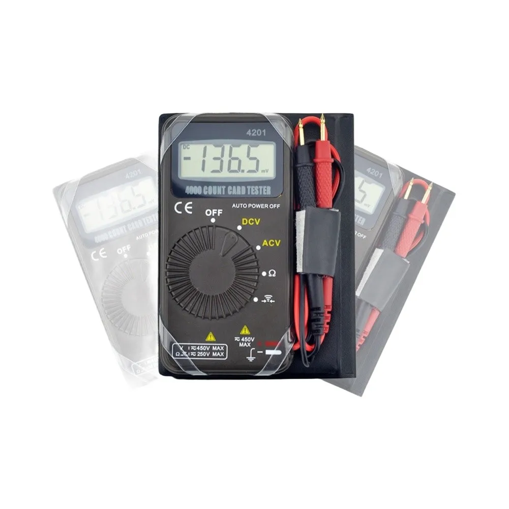 4201 Digital Multimeter with Auto Ranging Capability for AC/DC Voltage Resistance Diode Test and Continuity Verification