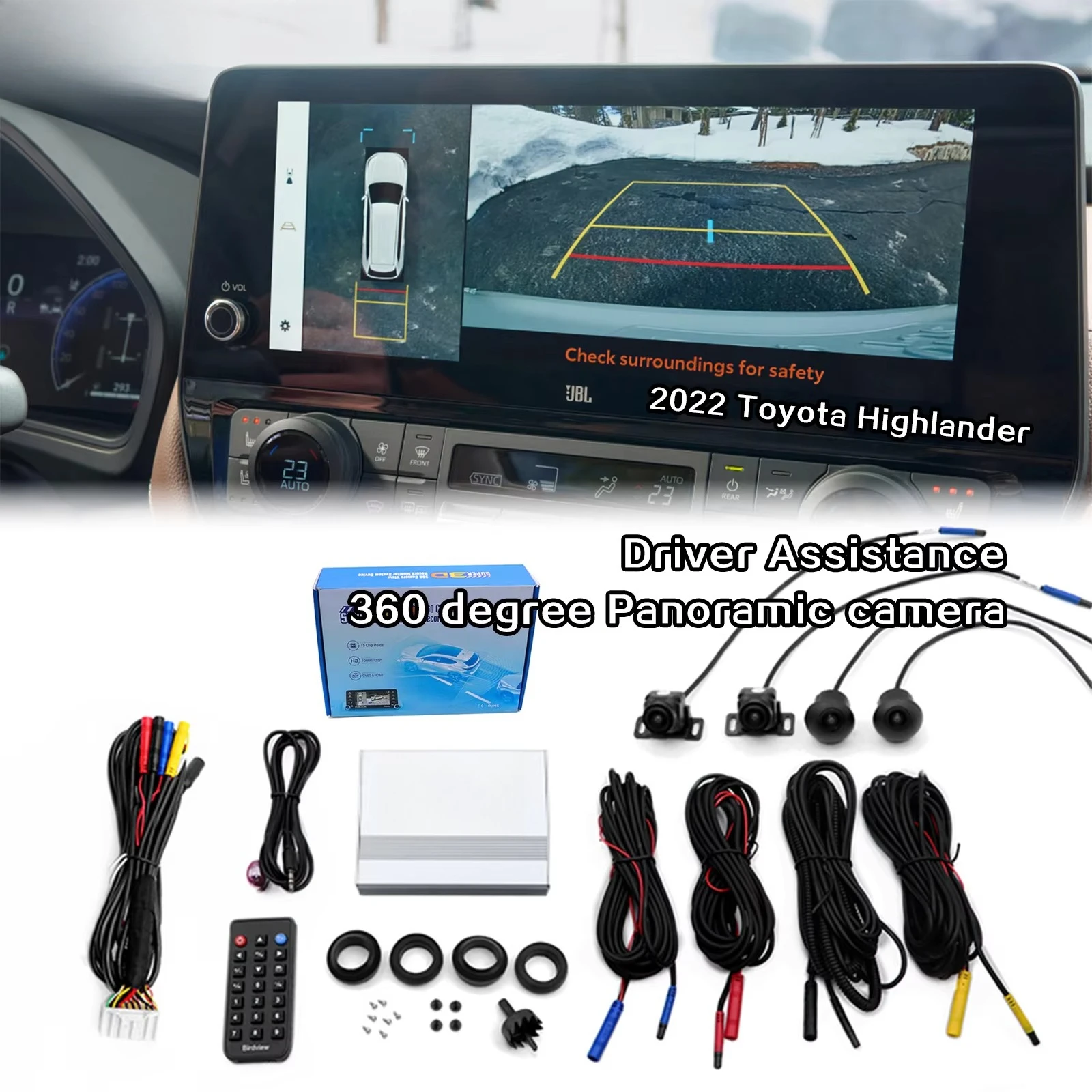 Auto Electronic 360 Degree Panoramic Car Camera DVR For 2022 Toyota Highlander Revo Bird View Reversing Aid Navigation System