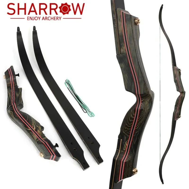 62'' 30-60lbs Recurve Bow Archery American Takedown Split Hunting Bow CNC Machined for Right Hand Arrow Shooting Accessories