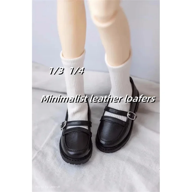 

Round Toe Black White Single Buckle Soft-soled Small Leather Shoes Spot Inventory Elegant 1/4 1/3 ID75 BJD/SD Doll Accessories