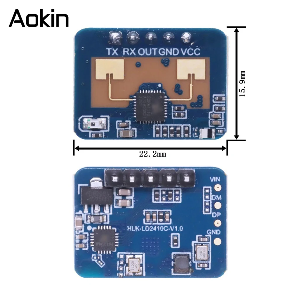 LD2410C 24GHz Human Presence Sensor FMCW Wave Radar Induction Module Body Heartbeat Detection Sensors High Accuracy
