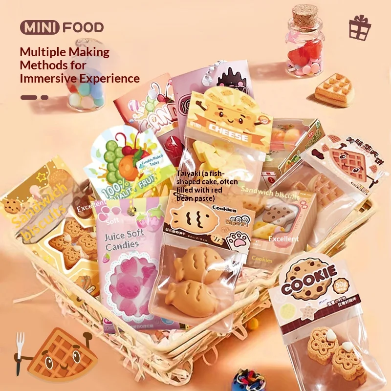 Yibile DIY Mini Squishy Food Craft Kit Handmade Cake Cookie Dessert Making Supplies For Girls Handcraft Art Decorations Set