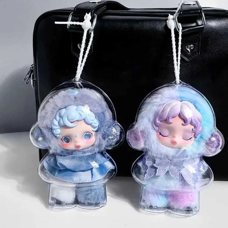 Nieuwe transparante beschermhoes voor Skull Panda SP-pop Transparante draagbare kabelorganizer Box voor pop