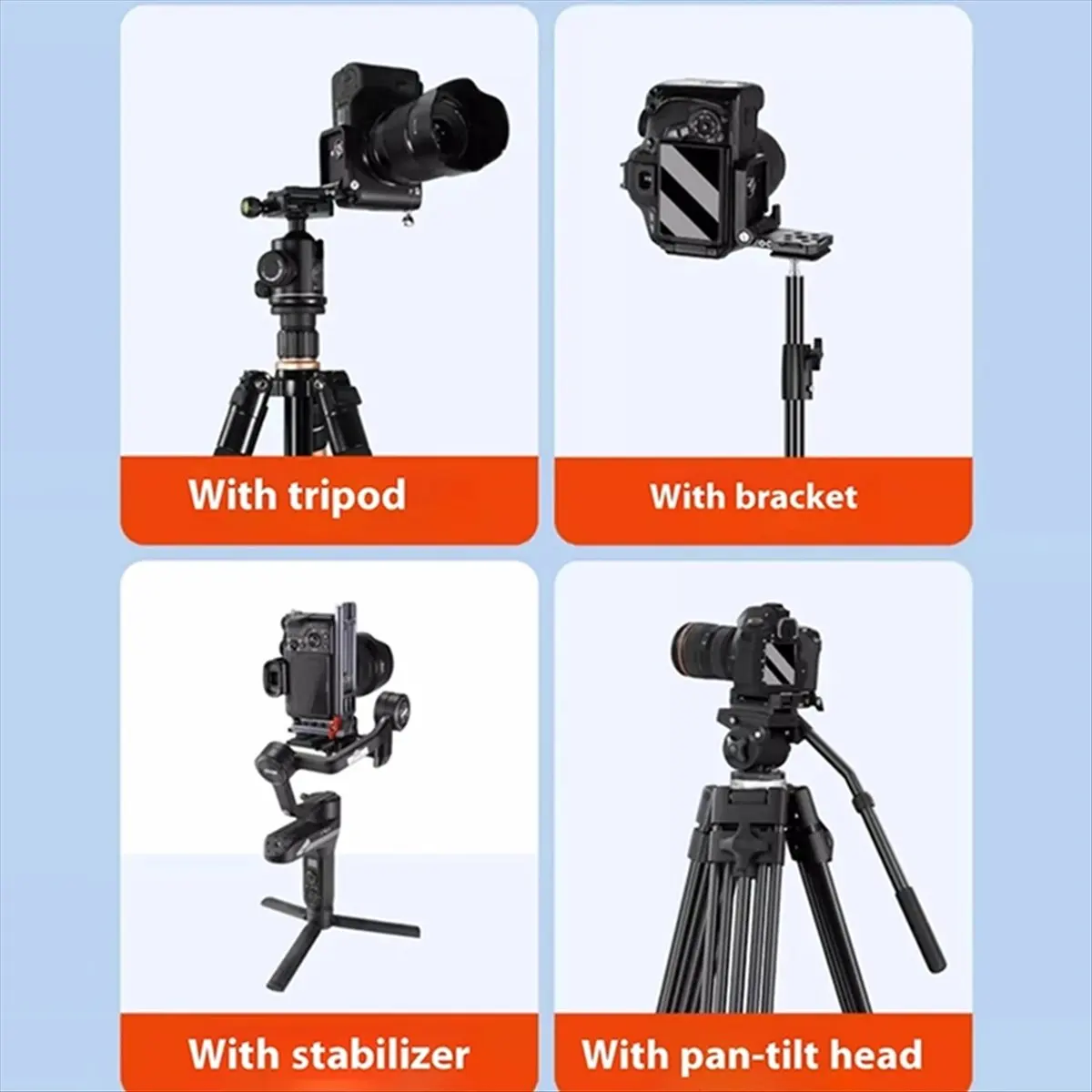 Aluminum Alloy Camera Quick Loading Board Efficient Vertical Shoots Upgrade for Tripod Stabilizer T50 for