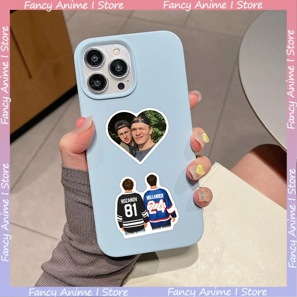 60 Adesivos Impermeáveis Aquecidos de Rivalidade Shane Hollander e Ilya Rozanov para Skate, Celular e Caderno DIY