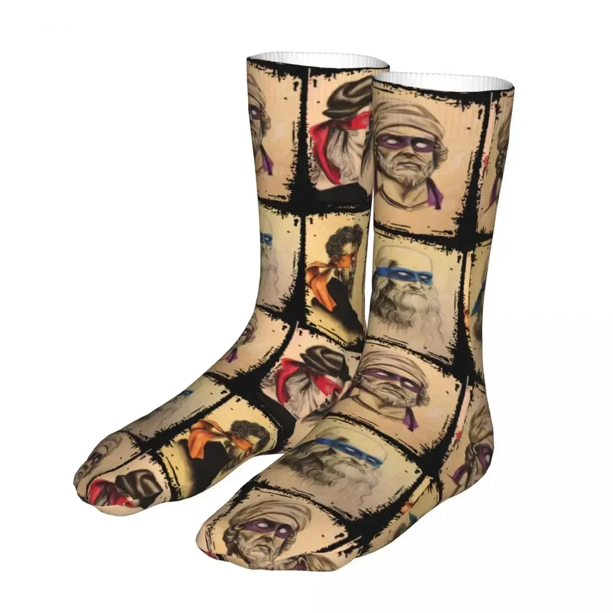 Science Turtles Socks Men's Women's Funny Happy Mutant Crazy Spring Summer Autumn Winter  Gifts