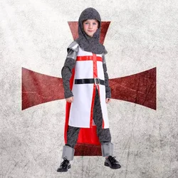 Crusader Medieval Knight Costume para crianças, Halloween Book Week