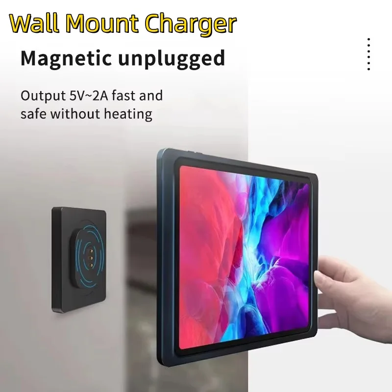 

Настенное крепление, быстрое зарядное устройство, магнитный держатель для планшета, поддержка iPad, Android, подставка для блока питания, магнитное зарядное устройство для быстрой зарядки планшета