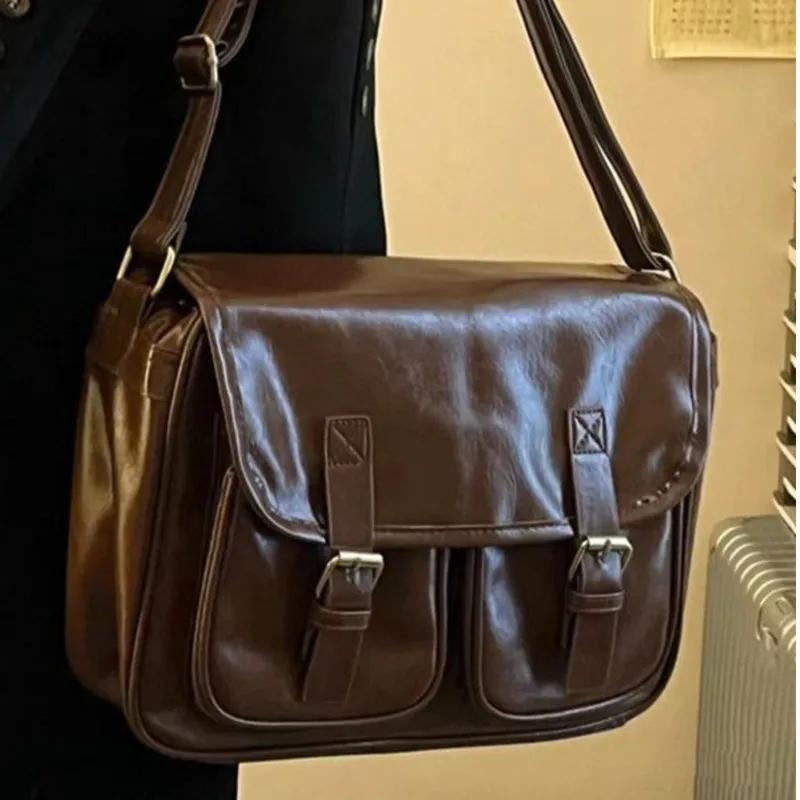 Women\'s Handbags Trend 2023 Luxury Designer Handbag Pu Leather Postman Vintage Shoulder Bag Ladies Women Messenger Bags