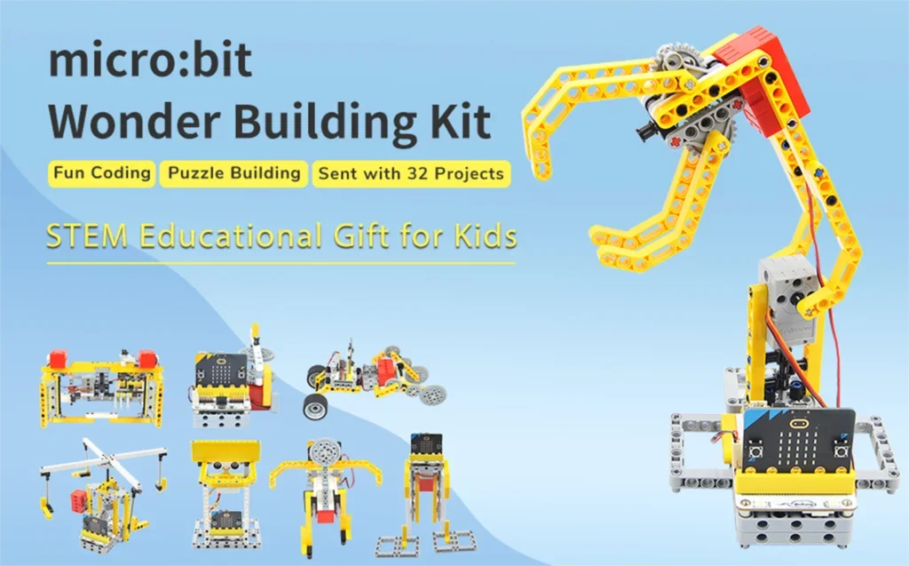 ELECFREAKS micro:bit 32 in1 Wonder Building Kit Programmierbare Platine K12 Pädagogisches Lernen Puzzle Bausteine Kit Spielzeug Geschenk