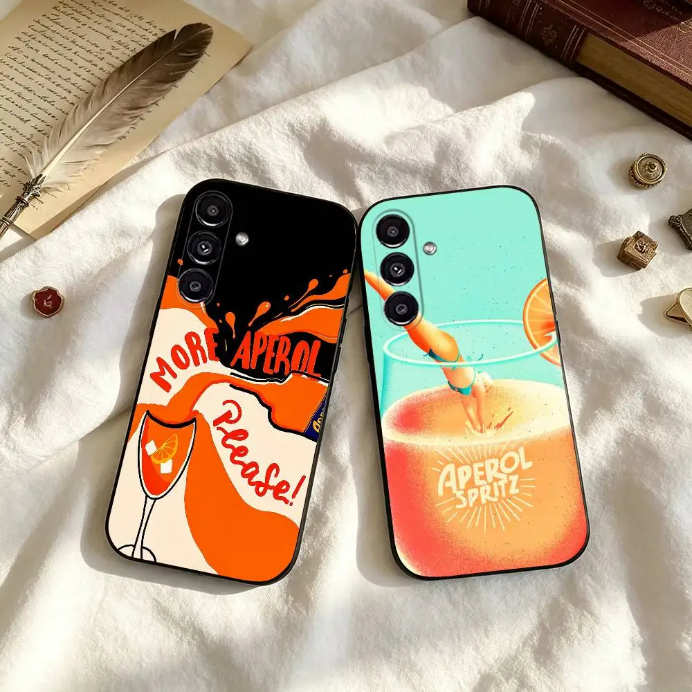 A-Aperol Funny Spritz Phone Case Black Silicone Soft For Samsung Galaxy A73,A72,A71,A70,A53,A52,A51