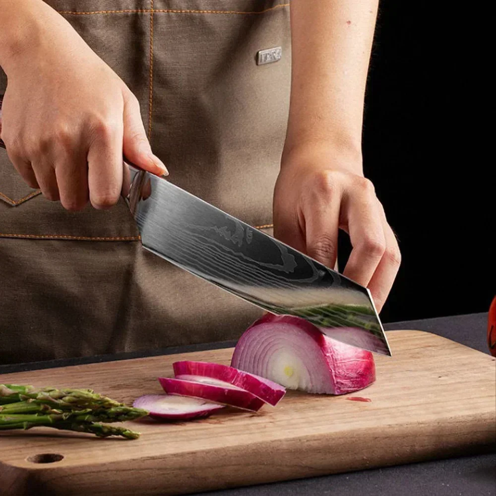 Professional Kitchen Knives Chef Cleaver Meat Wood Handle Japanese Knife Slicing Bread Fruit Fish BBQ Butcher Boning Knife Tools