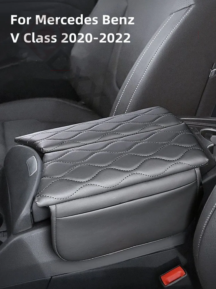 For Mercedes Benz V Class W447 2020-2022 V260 Center Console Armrest Storage Box Cushion Anti-Scratch Leather Armrest Mat Pad