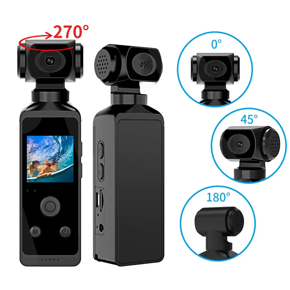 YYHC-4K 1080P Pocket Camcorder HD Cam 1.3 LCD Screen 270 Rotatable Wifi Mini sports Camera Waterproof Case Motion Cameras