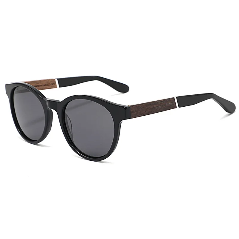

Acetate Wood Temple Sunglasses Unisex Oversized Polarized UV400 Retro European American Driving Premium Fashion Sun Glasses