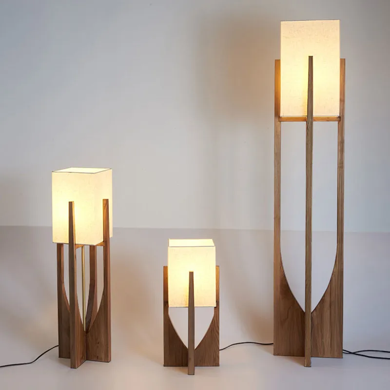 Wabi Stillwind floor lamp, living room new Chinese retro homestay hotel bedroom bedside solid wood desk lamp