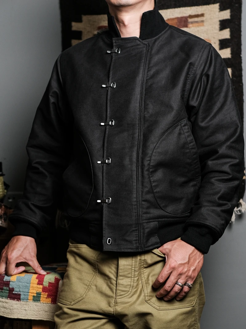 Thickened Double Windproof Deck Jacket Loose Short Style Naval Style 1943 Replica Fashion Urban Cotton Workwear Style Jacket