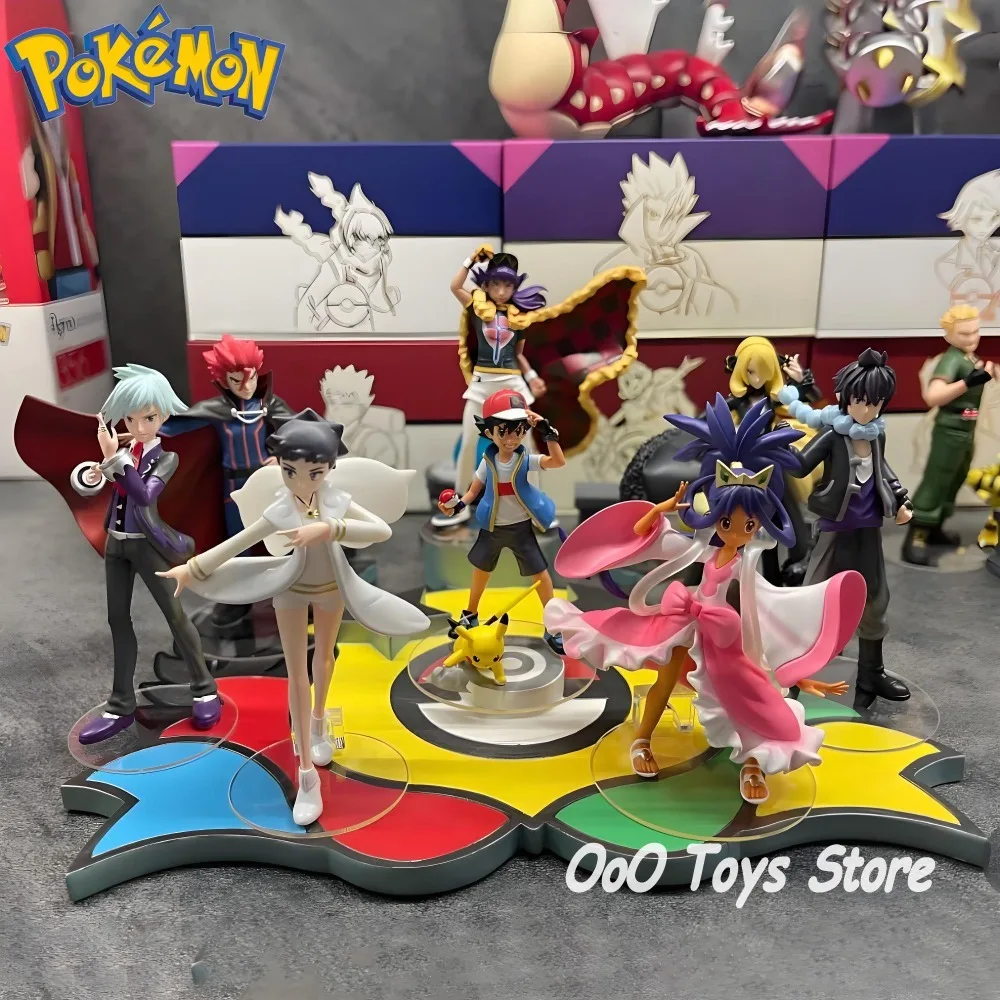 Anime Pokemen Figure The Eight Great Masters Action Figures Pvc Statue Collection Model Toys for Children Gifts 7-9cm