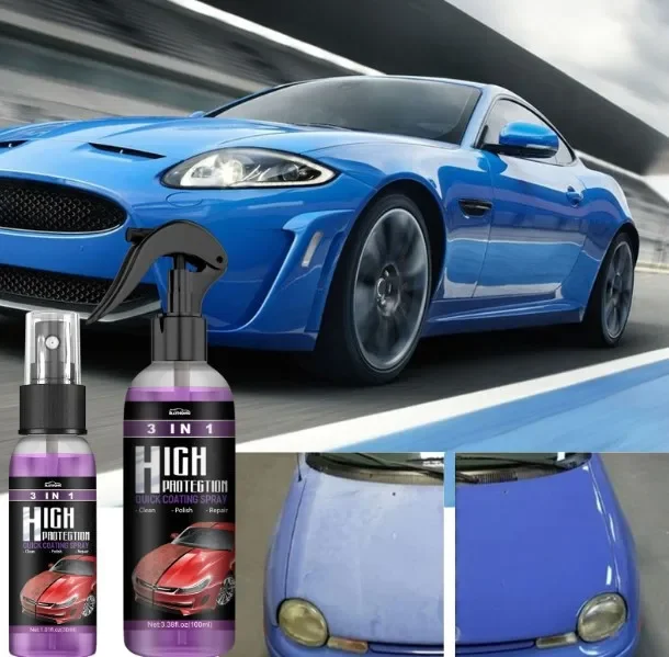 Espray de revestimiento de cerámica para coche, 3 en 1, recubrimiento rápido, alta protección, lavado brillante, limpieza de escudo de coche, Nano