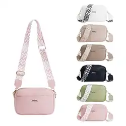 Solid Color Large Capacity Zipper Mobile Phone Bag Ladies Multifunctional Shoulder Crossbody Bag Fashion Casual Small Square Bag