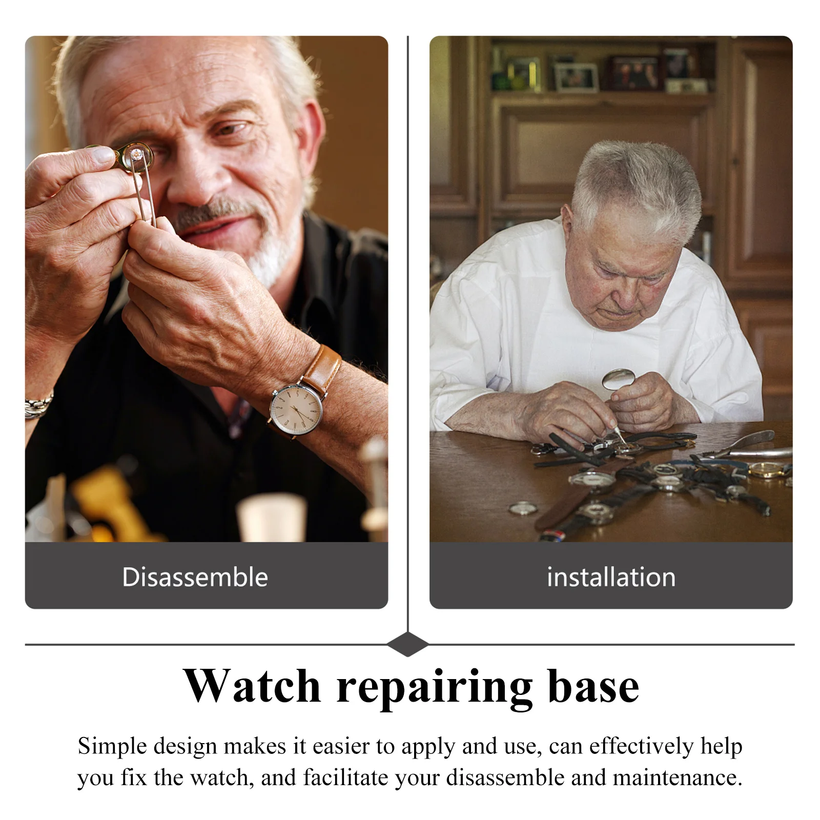 

2 pcs Watch Movement Base Repairing Holder Fixing Support Tool Durable Zinc Alloy Sturdy Easy Carry Watch Repair Tool