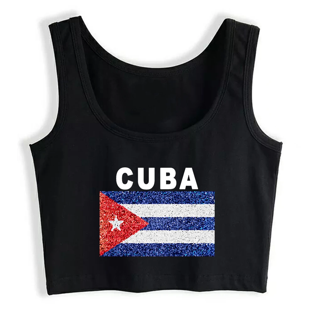 CUBA Bandeira Nacional Gráfico Sexy Slim Fit Top Colheita Personalizável Tanque De Algodão Tops Cubano Sports Fitness Camisola