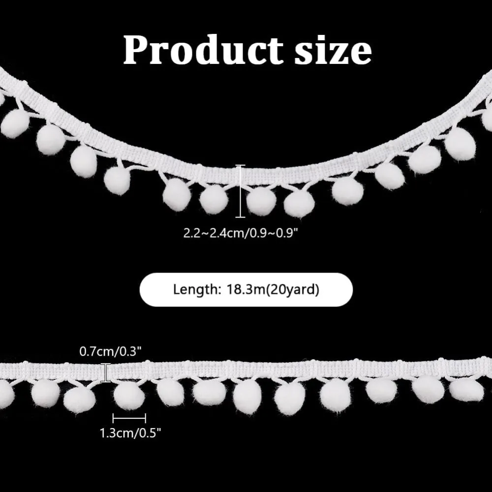Cotton Ribbons Round Edge White 7/8 ~1 inch(22~24mm)